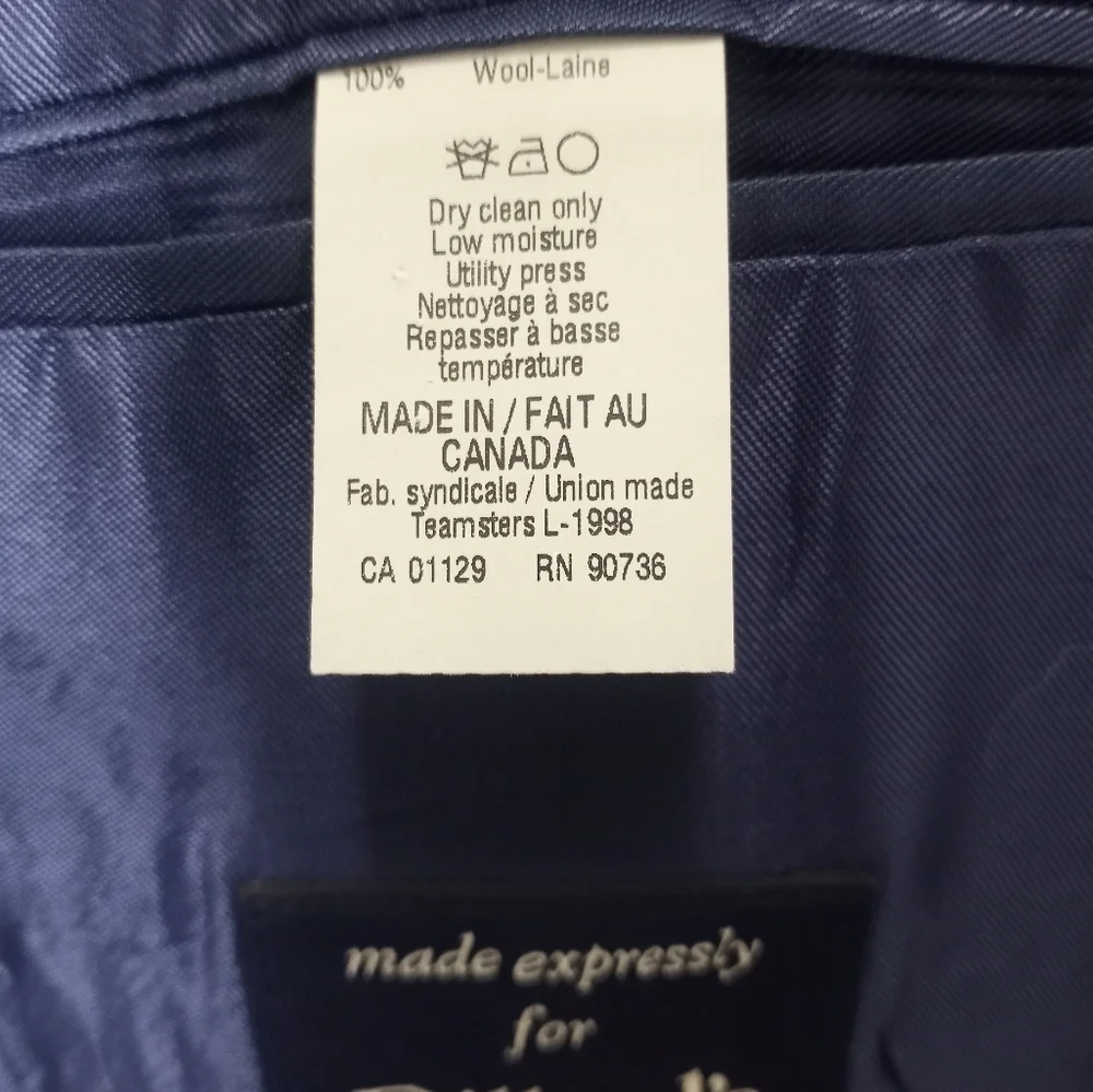 Ralph Lauren Men’s 40R Navy Pinstripe Wool Blazer – Classic Fit